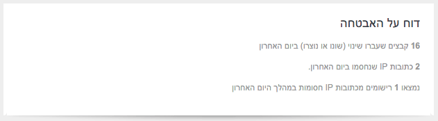 דוח אחסון יומי - אבטחה