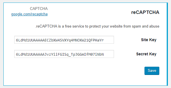 מפתחות recaptcha